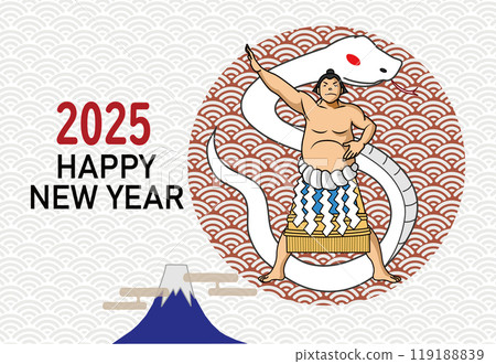 相撲選手的新年賀卡 119188839