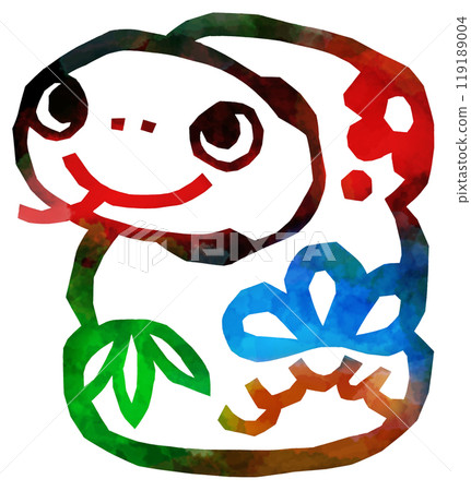 Paper-cutting snake with bobbing head 119189004