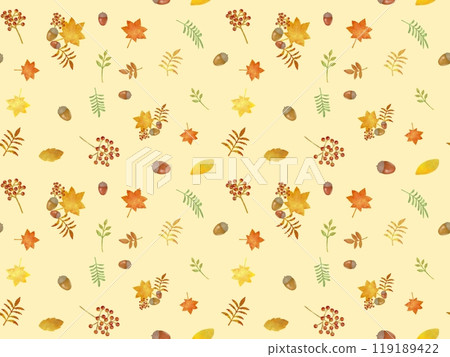Acorns and fallen leaves seamless pattern B-1' Acorns and fallen leaves seamless pattern B-1' 119189422