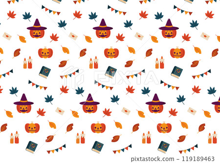 萬聖節鬼和南瓜無縫壁紙 119189463