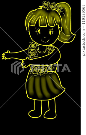 Hula dancing girls 119189565