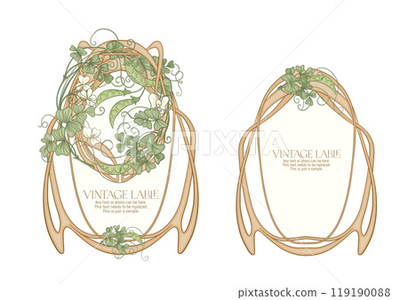 Green peas. Branch with leaves and pods with peas. Green peas. Branch with leaves and pods with peas. 119190088