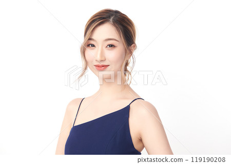 Beautiful young asian woman with clean fresh skin on white background, Face care, Facial treatment, Cosmetology, beauty and spa, Asian women portrait. 119190208