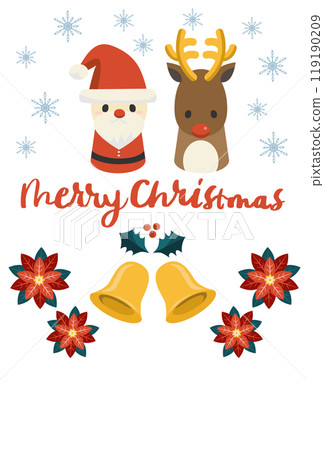 聖誕老人與馴鹿明信片 119190209