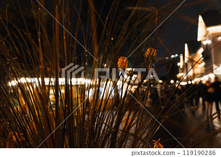 Night cityscape and illuminated plants Night cityscape and illuminated plants 119190286