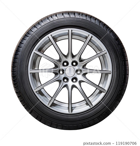 Car tire on isolated white background. 119190706