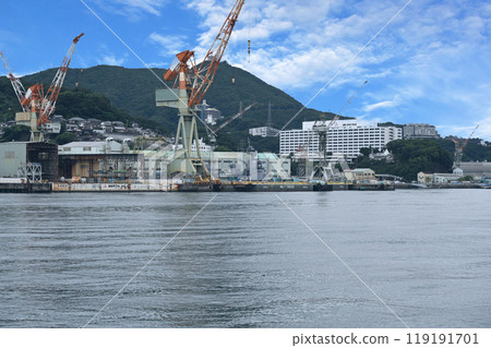 長崎港 三菱重工長崎造船廠 立上工廠 長崎市 長崎港 三菱重工長崎造船廠 立上工廠 長崎市 119191701