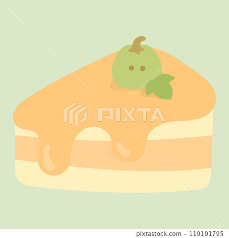 Cute pumpkin cake illustration 119191795