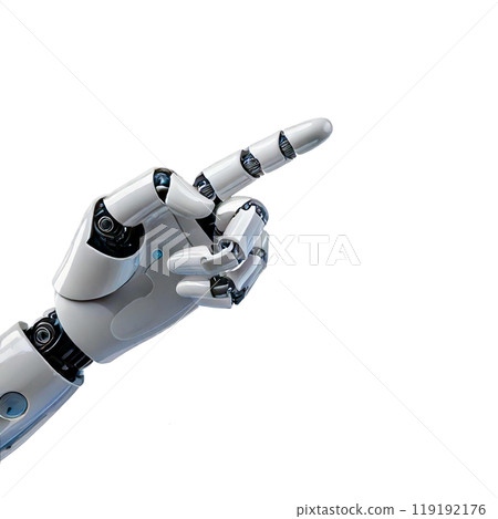 Illustration of a robot hand pointing 119192176