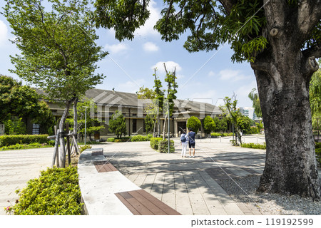 Architecture view of Former Empire Sugar Factory Taichung Office building in Taichung, Taiwan. as a part of Taichung Cultural Heritage Park.  119192599