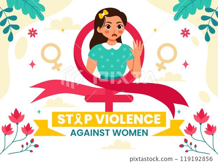 International Day for the Elimination of Violence Against Women Vector Illustration on 25 November with Girls and Flower Background Cartoon Design 119192856