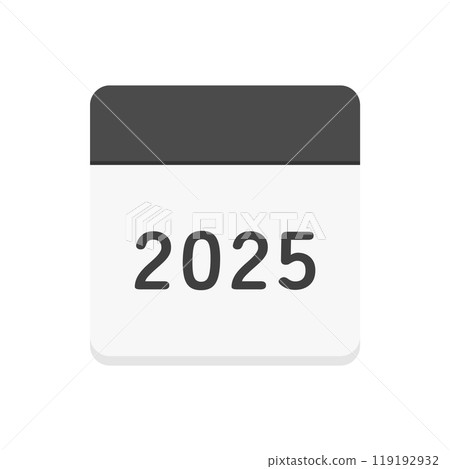簡單的2025年日曆圖示-年度計畫、日程、每日日曆圖片素材 119192932