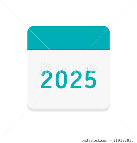 簡單的2025年日曆圖示-年度計畫、日程、每日日曆圖片素材 119192933