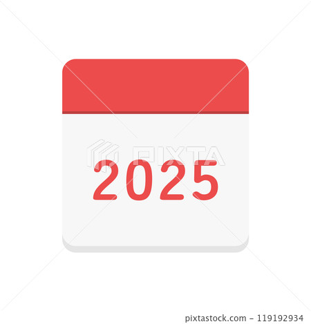 簡單的2025年日曆圖示-年度計畫、日程、每日日曆圖片素材 119192934