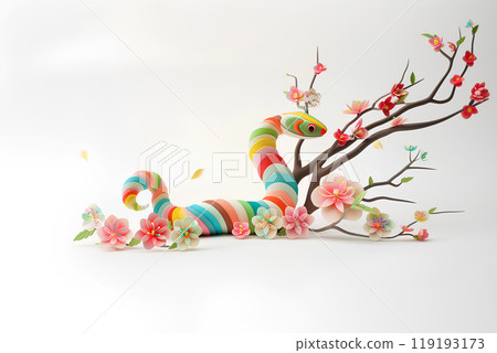 柔和的色蛇和梅花-2 柔和的色蛇和梅花-2 119193173