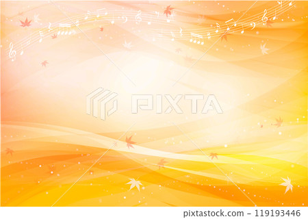 以秋天為靈感的音符與銀杏葉之舞(秋葉) 以秋天為靈感的音符與銀杏葉之舞(秋葉) 119193446