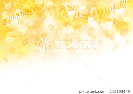 以秋天為靈感的音符與銀杏葉之舞（秋葉） 119193449