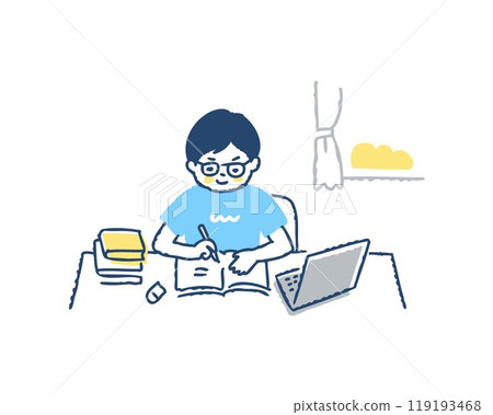 Boy studying hard Boy studying hard 119193468