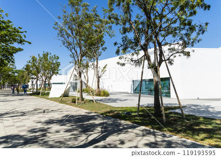 The architectural landscape of the Neiwei Arts Center in Kaohsiung, Taiwan. It is located in the Neiweipi Cultural Park Area of Kaohsiung. The architectural landscape of the Neiwei Arts Center in Kaohsiung, Taiwan. It is located in the Neiweipi Cultural Park Area of Kaohsiung. 119193595