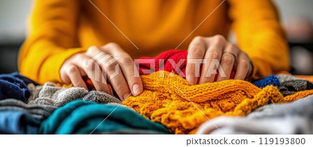 Packing Folded Clothes for Travel in a Suitcase 119193800