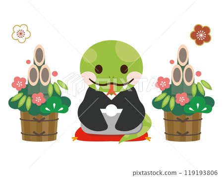 2025 Year of the Snake New Year's card material 119193806