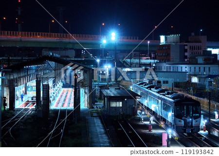 JR東海HC85系列柴油車與名古屋夜景 JR東海HC85系列柴油車與名古屋夜景 119193842
