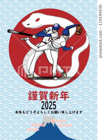 棒球運動員的新年賀卡 119194930