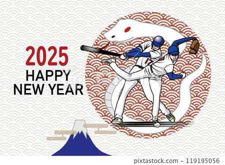 棒球運動員的新年賀卡 棒球運動員的新年賀卡 119195056
