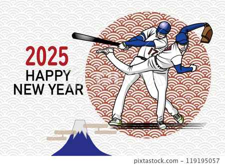 棒球運動員的新年賀卡 119195057