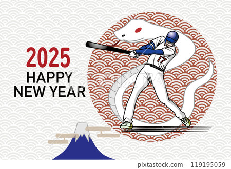 棒球運動員的新年賀卡 119195059