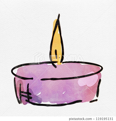 為秋天著色的蠟燭的水彩時尚手繪插圖 119195131
