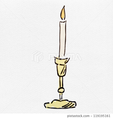 為秋天著色的蠟燭的水彩時尚手繪插圖 119195161