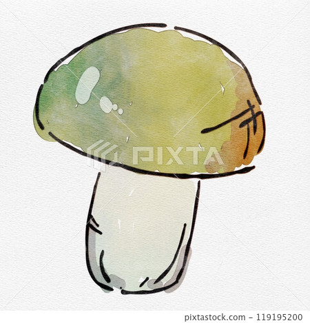 水彩時尚手繪蘑菇插圖，為秋天著色 119195200