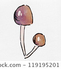 水彩時尚手繪蘑菇插圖，為秋天著色 119195201