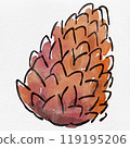 水彩時尚手繪插圖的松果，為秋天著色 119195206
