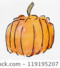 水彩時尚手繪南瓜插圖，為秋天著色 119195207