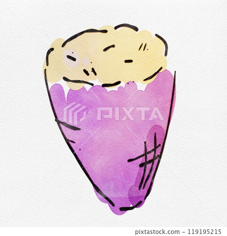 Watercolor Autumnal, stylish hand-drawn illustration of sweet potatoes 119195215