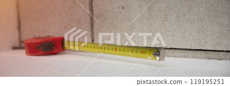 Red measuring tape Red measuring tape 119195251