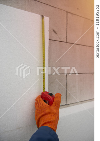 Red measuring tape 119195252