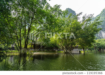 Landscape view of Trang An in Ninh Binh, Vietnam. 119195366