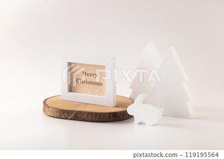 可愛的動物白色聖誕節 119195564