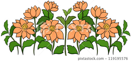 Orange flowers border Orange flowers border 119195576