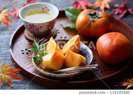 秋天的味道柿子（切圖） 柿子果 柿子果 119195880