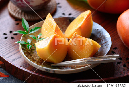 秋天的味道柿子（切圖） 柿子果 柿子果 119195882