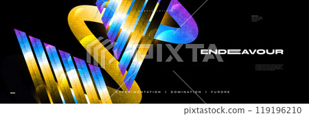Futuristic and Modern Banner or Cover Design for Branding, Advertising and Promotion. Geometric Abstract Background with Gradient Shapes 119196210