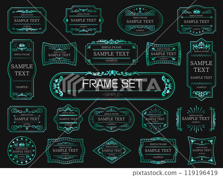 一組簡單的復古框架（綠松石漸層） 119196419