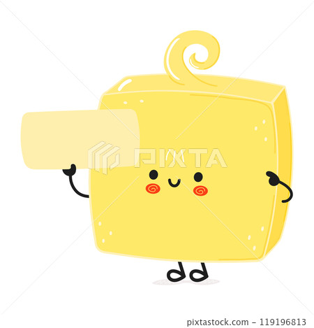 Cute funny Butter poster character. Vector hand drawn cartoon kawaii character illustration. Isolated white background. Butter poster Cute funny Butter poster character. Vector hand drawn cartoon kawaii character illustration. Isolated white background. Butter poster 119196813