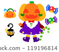Cute Halloween ghost jack-o-lantern 119196814