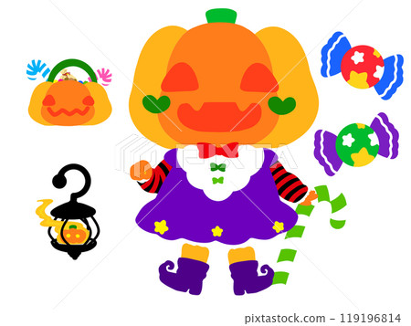 Cute Halloween ghost jack-o-lantern 119196814