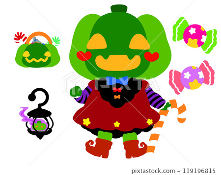 Cute Halloween ghost jack-o-lantern 119196815